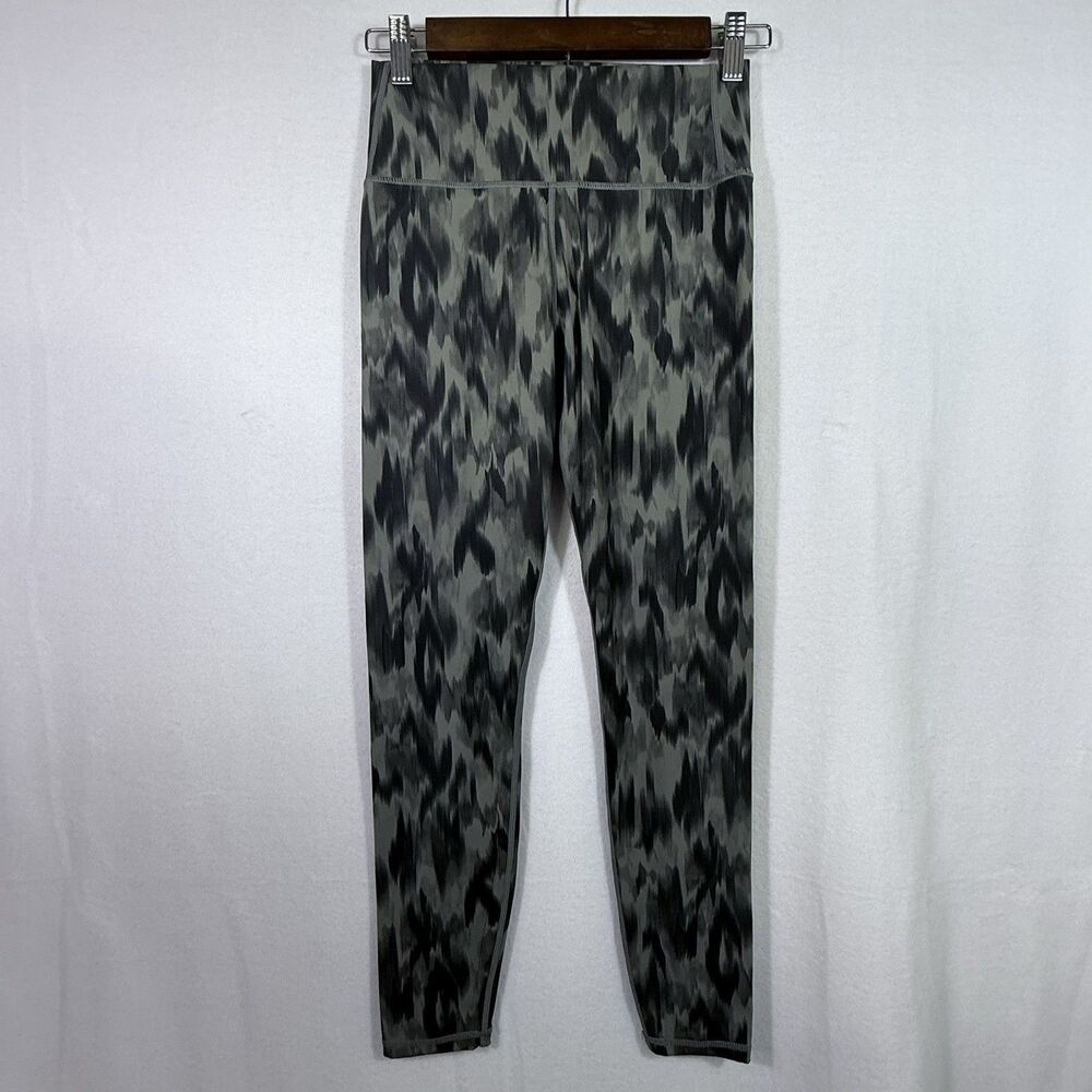 Varley Gray Animal Print Watercolor Luna 7/8 Leggings Women's Size S Athleisure